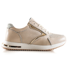 Goodin Casual läder sneakers beige