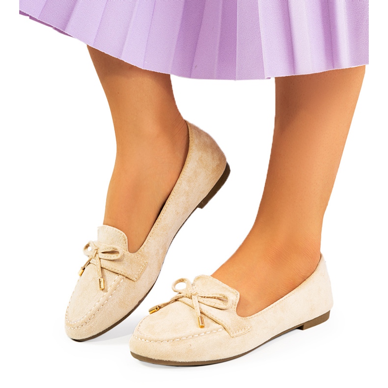 Beige mockasiner med Asselin rosett