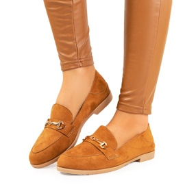 Aniria bruna loafers med platta klackar