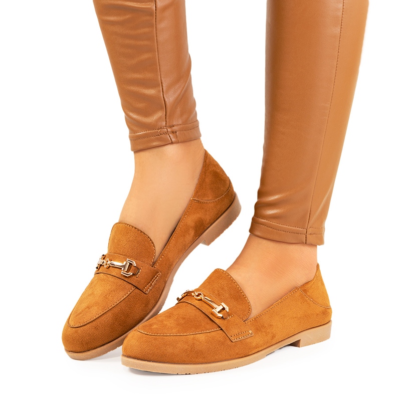 Aniria bruna loafers med platta klackar