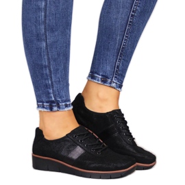 Läderskor på kilen Filippo W PAW68A svart