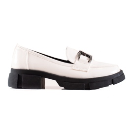 Goodin Loafers med ekologiskt läder på plattformen vit