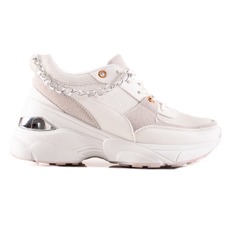 Ideal Shoes Sneakers Med Kedja vit