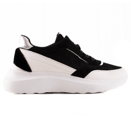 TRENDI Fashionabla SVART-VITA Sneakers silver-