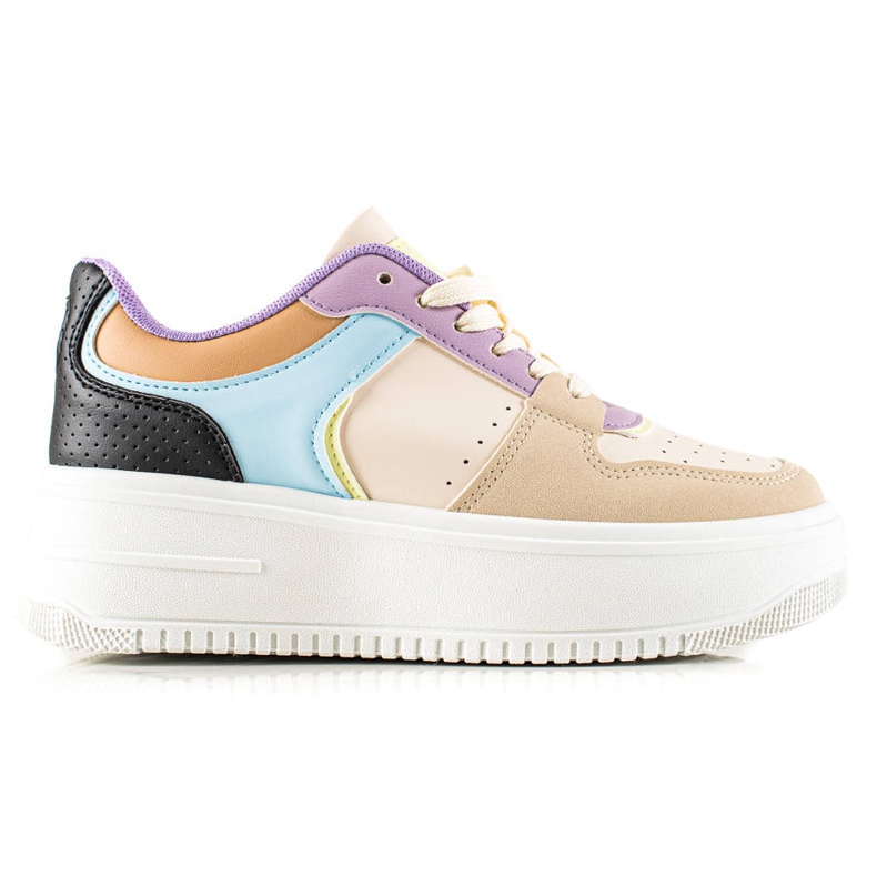 TRENDI Färgglada fashionabla sneakers beige mångfärgad