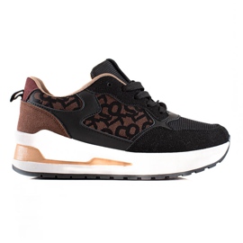 TRENDI Snygga sneakers på plattformen brun svart