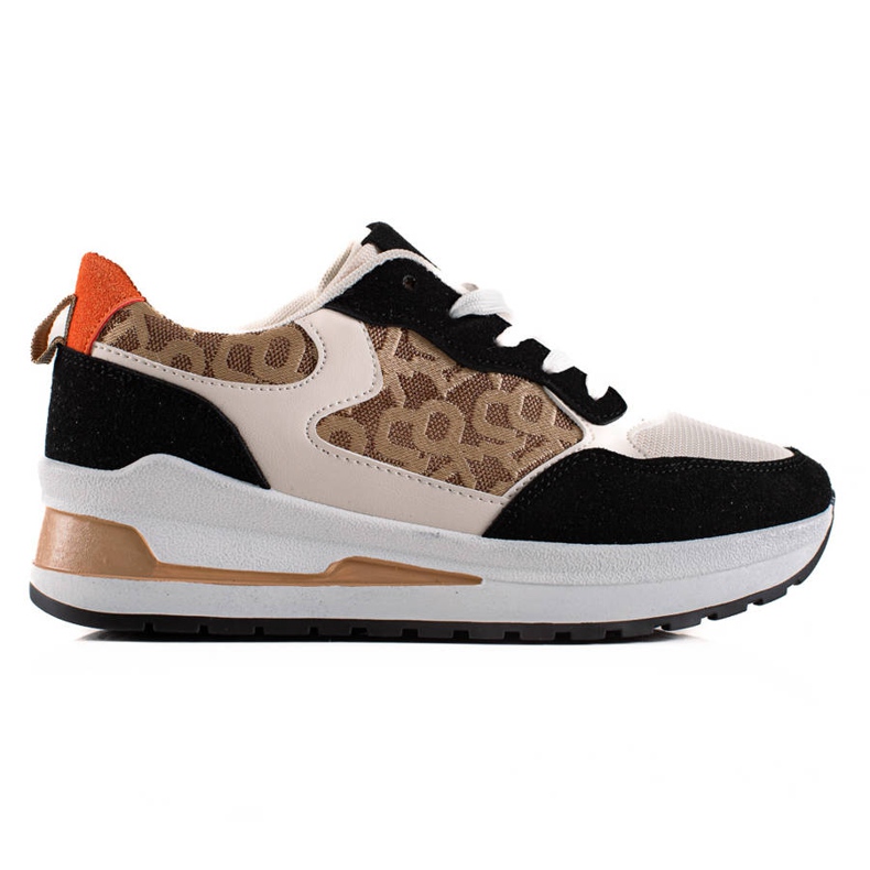 TRENDI Snygga sneakers på plattformen beige brun svart