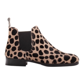 Marco Shoes Lädersko med naturligt hår 2210B-1283-1 beige