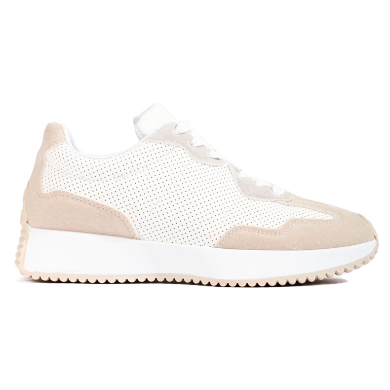 TRENDI Casual Sportskor På Plattformen beige vit grå