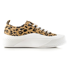 Seastar Fashionabla Sneakers På En Bred Plattform beige svart
