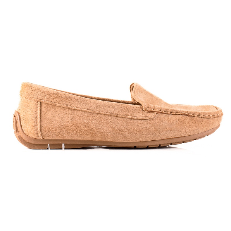 SHELOVET Bekväma mocka loafers beige