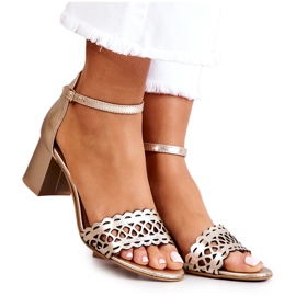 Lewski Shoes Genombrutna sandaler i läder Lewski 2869/2 Gyllene