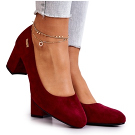 Mocka Pumps On A Bar Sergio Leone PB178 Burgundy röd mångfärgad