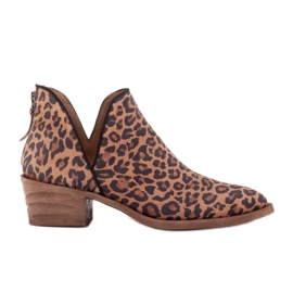 Marco Shoes Stövlar i äkta läder med V-snitt 1954B-634-1 brun