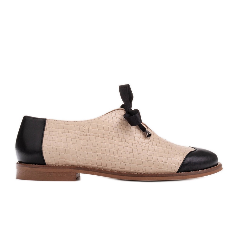 Marco Shoes Jazzskor i läder med snörning 2225P-1284-001-1 beige