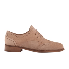 Marco Shoes Skor med dekorativ perforering beige