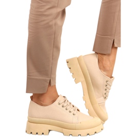 Golv Khaki vandringssneakers beige kaki