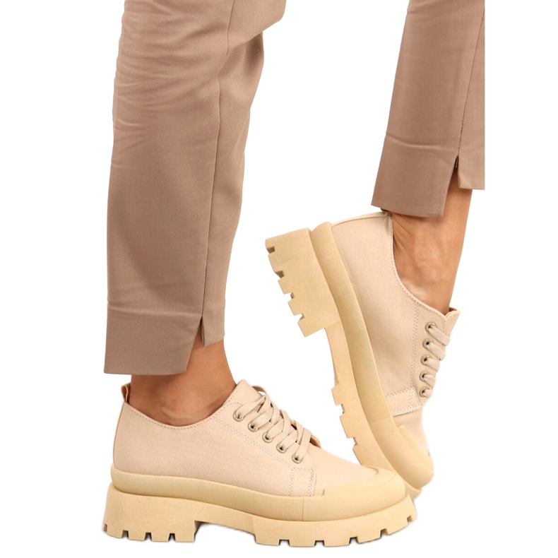 Golv Khaki vandringssneakers beige kaki