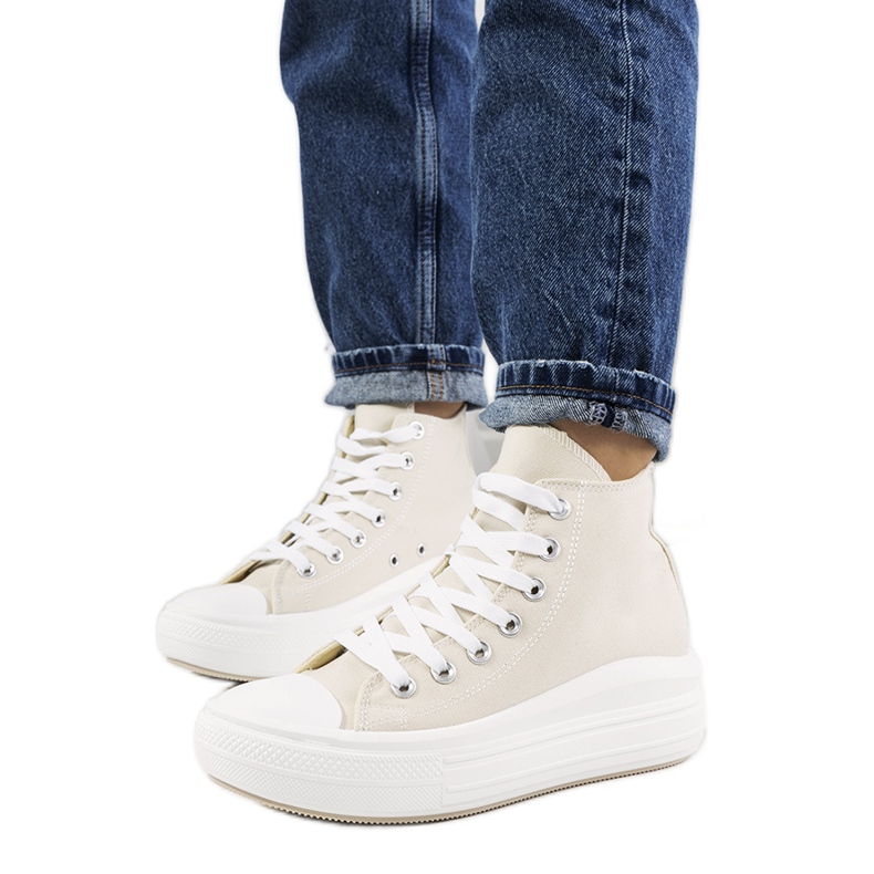 Beige sneakers på hög Tirado-sula