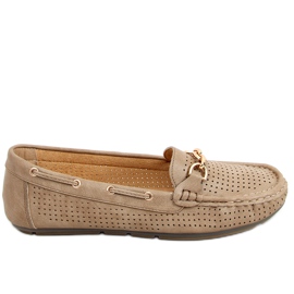 Nisa Khaki loafers för dam beige