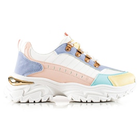 TRENDI Snygga färgglada sneakers vit mångfärgad