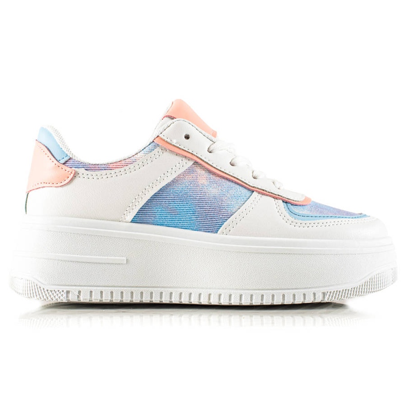 TRENDI Vita Sneakers På En Bred Plattform mångfärgad