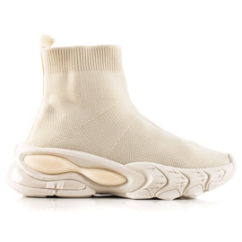 TRENDI Snygga sneakers med en strumpa beige