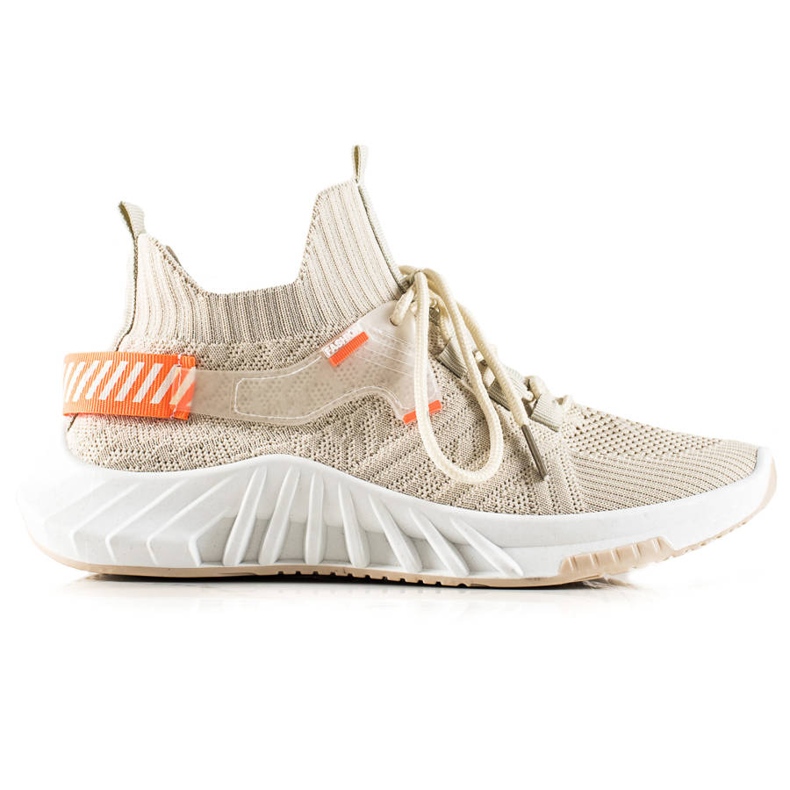 Weide Fashionabla textilsneakers beige