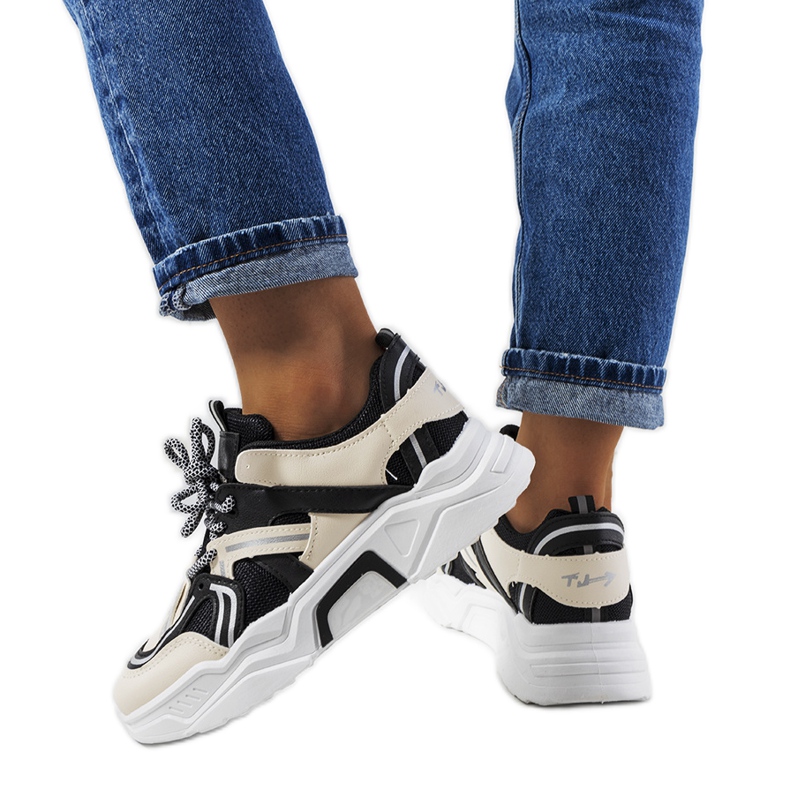 Delois svarta sneakers för kvinnor beige