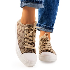 Sheila beige sneakers för kvinnor brun