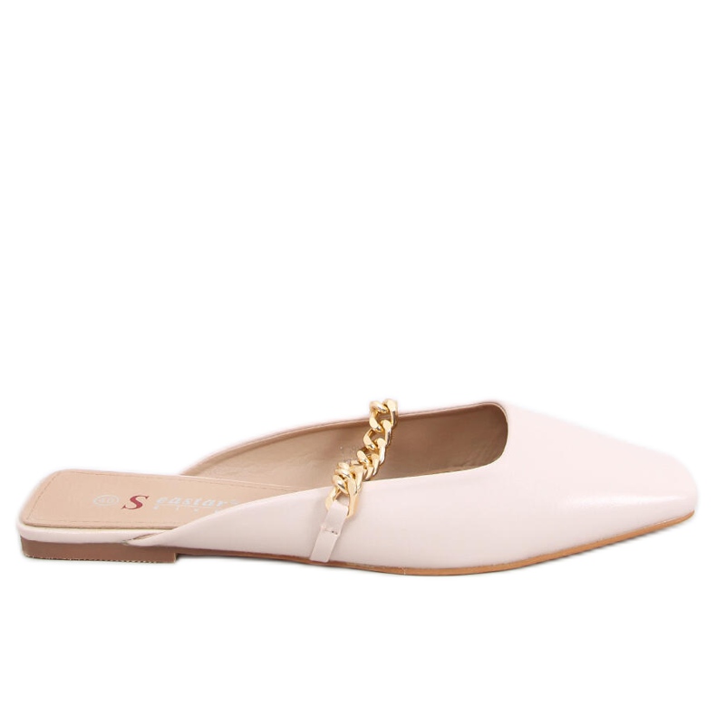 Chiara Beige tofflor med kedja
