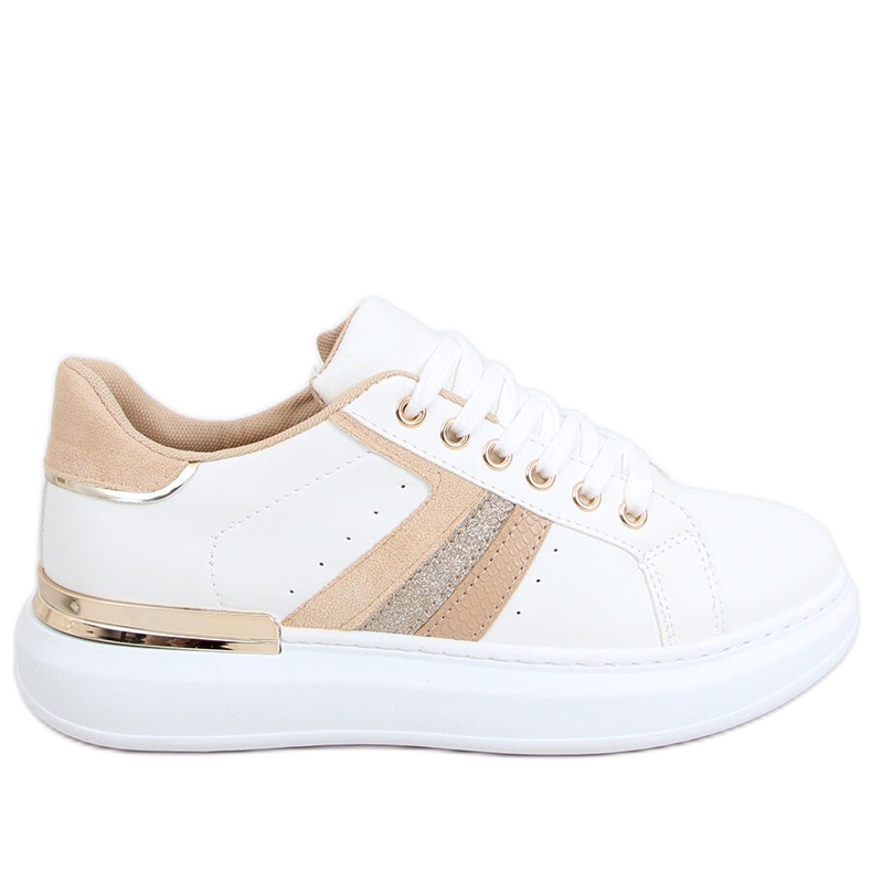 Silvia WH / BEIGE damsneakers vit