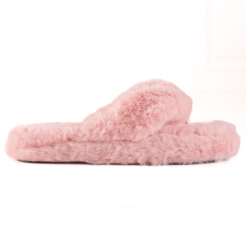 TRENDI Päls flipflops rosa