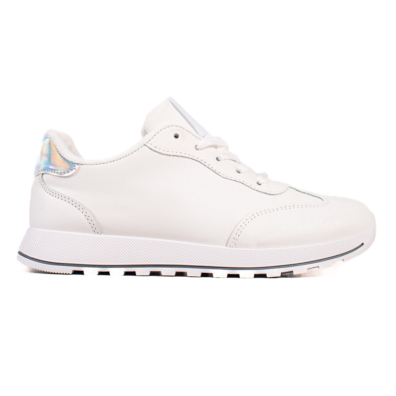 TRENDI Klassiska sportskor gjorda av ekologiskt läder vit