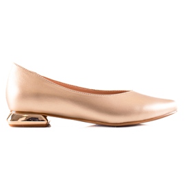 W. Potocki Pumps med dekorativ Potocki-klack gyllene