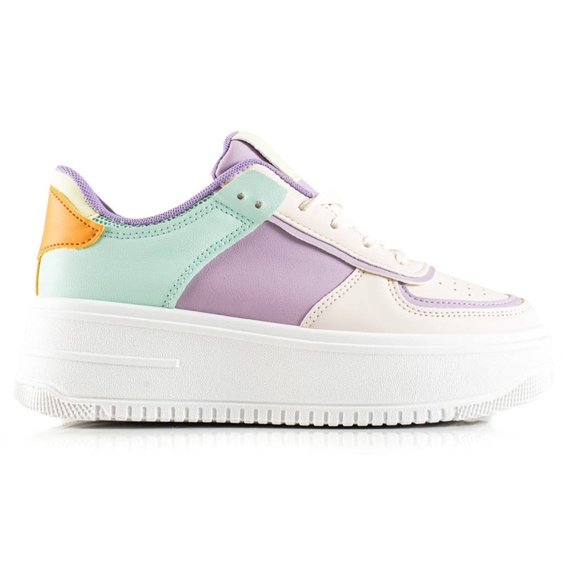 TRENDI Fashionabla Sneakers På En Bred Plattform beige mångfärgad