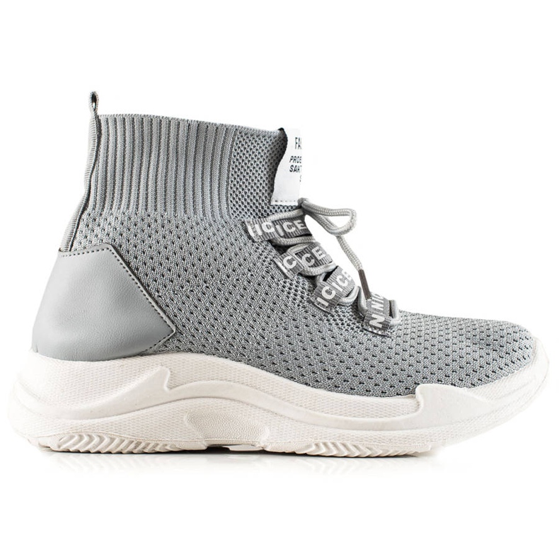 TRENDI Gråa Sneakers Med En Strumpa