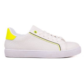 TRENDI Fritidsskor med neoninlägg vit