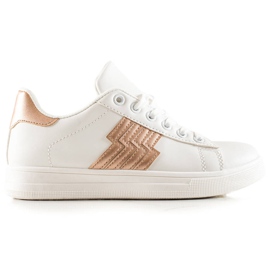 TRENDI Sneakers med guldinsats vit