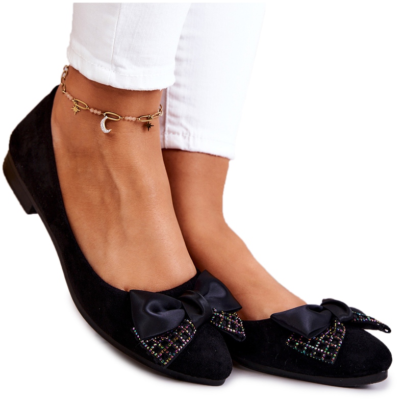 PE1 Klassisk svart Grayson Bow Ballerina