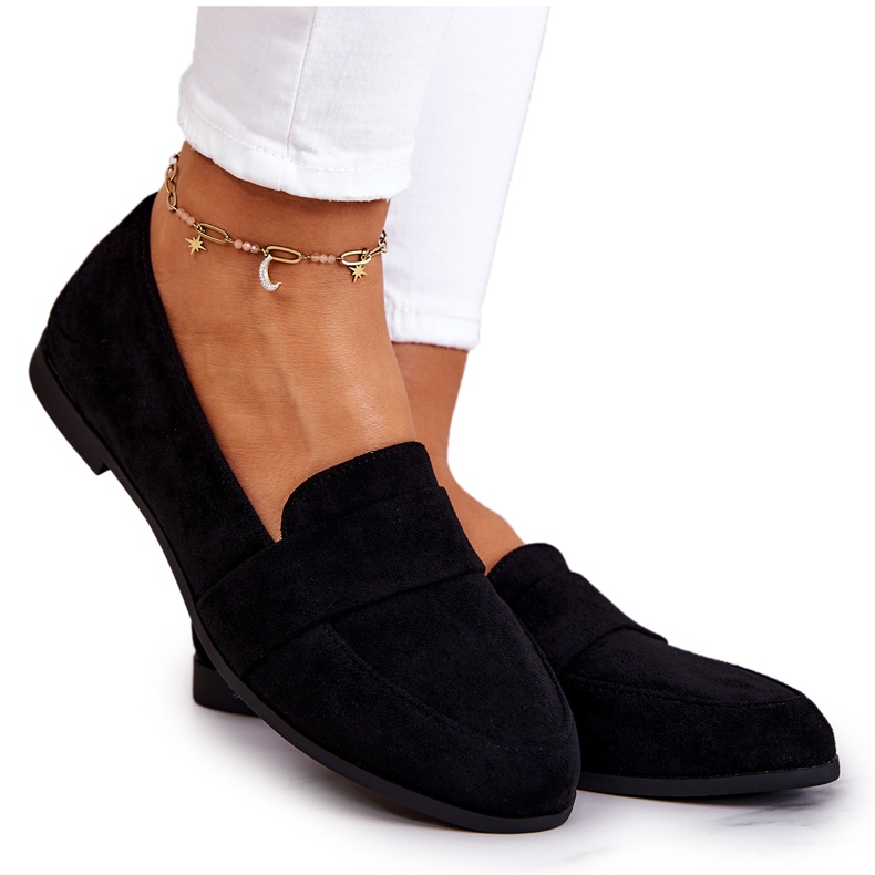 PE1 Jayden svart mocka loafers med bälte