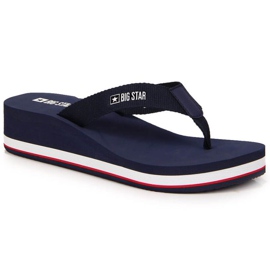 Big Star wedge flip-flops W JJ274A331 marinblå