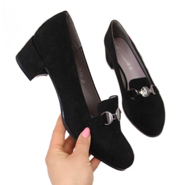 Sergio Leone SK332A svarta blockskor