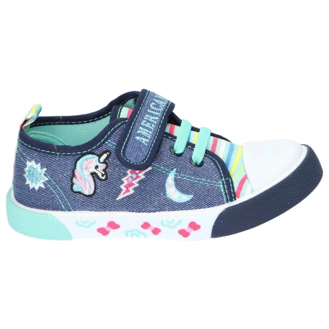 American Club Kardborrpojkar sneakers American Ten14/22 jeans läderinsats blå