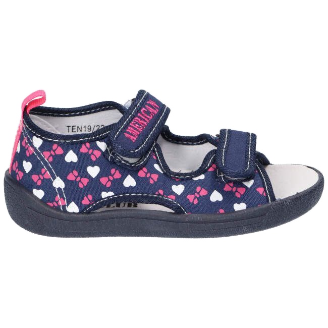 American Club Amerikanska sandaler tofflor, läderinlägg TEN19 / 22 Marinblå