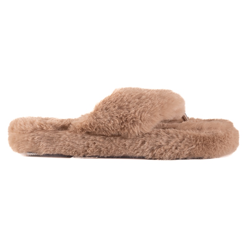 TRENDI Päls flipflops beige