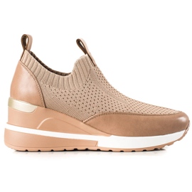 Textilsnakers På VINCEZA-kilen beige