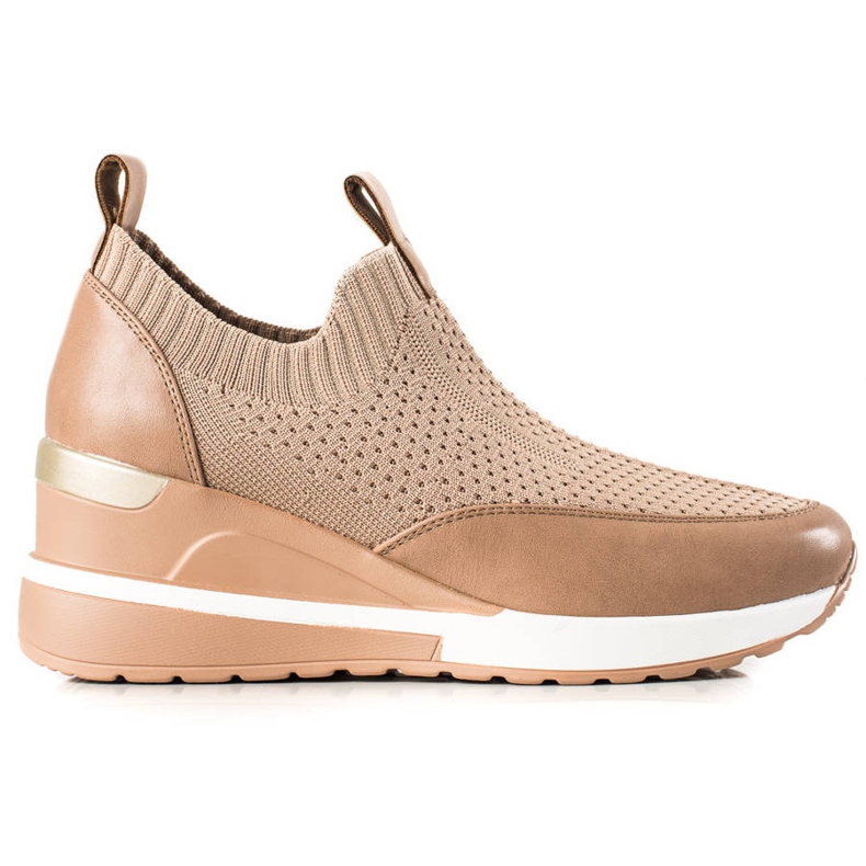 Textilsnakers På VINCEZA-kilen beige