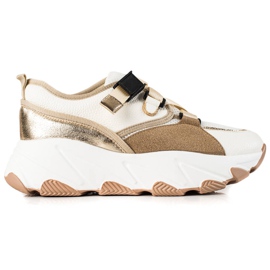 W. Potocki Sneakers Med Ett Potocki-spänne beige vit gyllene
