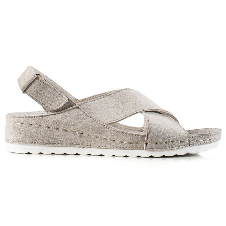 Sandaler i mocka med kardborre VINCEZA grå